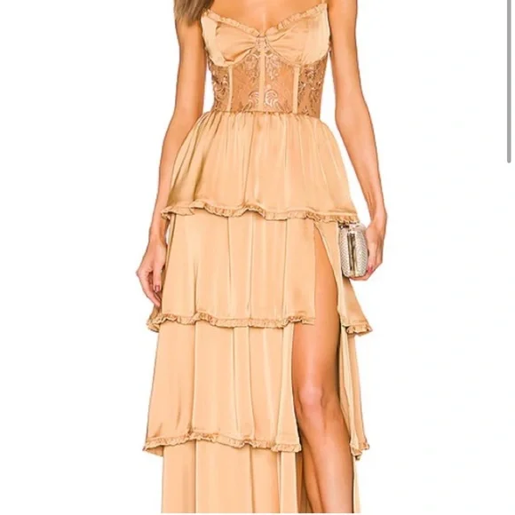 V. Chapman Desert Tan Layered Dress - Picture 3 of 12